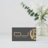 Gold 45-recordadapter Logo DJ Visitekaartje (Staand voorkant)