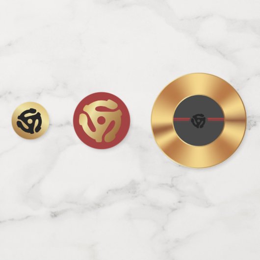 Gold 45 RPM Vinyl Record Confetti - Retro Music Pa (Devant)