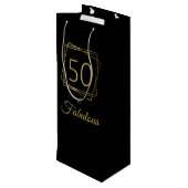 Gold 50 en Fabulous Birthday Wijn Cadeautas (Achterkant Gekanteld)