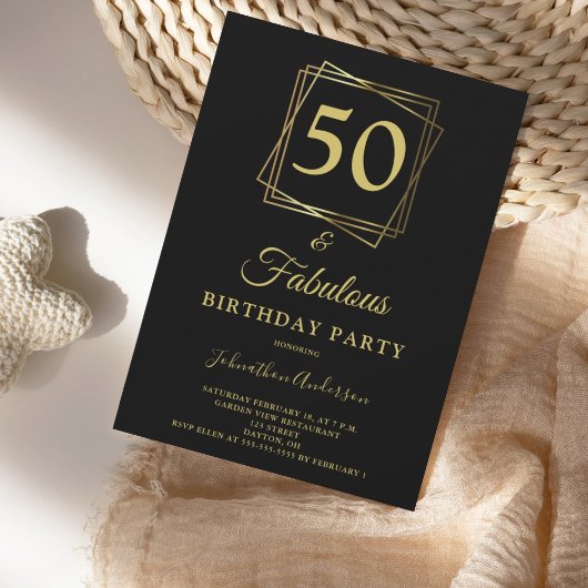 Gold 50 et fabuleuse invitation d'anniversaire