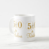 Gold 50 et fabuleux 50e anniversaire de café Mug (Devant gauche)