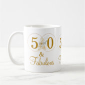 Gold 50 et fabuleux 50e anniversaire de café Mug (Gauche)