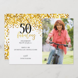 Gold 50 et fabuleux 50e anniversaire Invitations