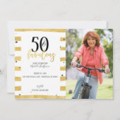 Gold 50 et fabuleux 50e anniversaire Invitations d (Devant)