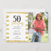 Gold 50 et fabuleux 50e anniversaire Invitations d (Devant)