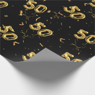 Gold 50 Mylar Balloons en Confetti Cadeaupapier