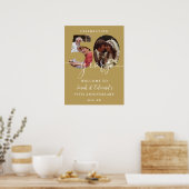 Gold 50e anniversaire Mariage 2 Affiche de bienven (Cuisine)