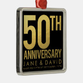 Gold 50e Jubileum - Aangepaste versiering Metalen Ornament (Rechts)