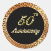Gold 50e Jubileum Ronde Sticker (Voorkant)