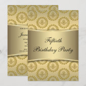 Gold 50e verjaardag kaart (Voorkant / Achterkant)