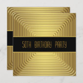 Gold 50e verjaardag kaart (Voorkant / Achterkant)