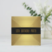 Gold 50e verjaardag kaart (Staand voorkant)