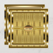 Gold 50th Anniversaire de fête Invitation Or (Devant / Derrière)