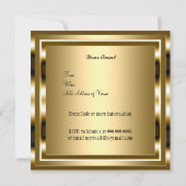 Gold 50th Anniversaire de fête Invitation Or (Dos)