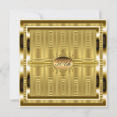 Gold 50th Anniversaire de fête Invitation Or (Devant)