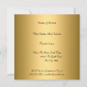 Gold 50th Anniversaire de fête Invitation Or (Dos)