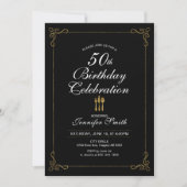 Gold 50th Anniversaire Fête Invitation (Devant)
