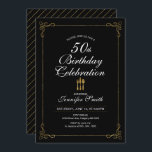 Gold 50th Anniversaire Fête Invitation<br><div class="desc">Elégant Gold 50th Gold 50th Anniversaire Fête Invitation Modèle Design</div>