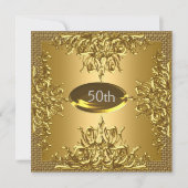 Gold 50th Anniversary Party Invitation (Devant)
