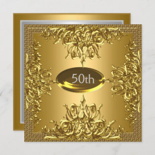 Gold 50th Anniversary Party Invitation