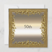 Gold 50th Anniversary Party Invitation (Devant)