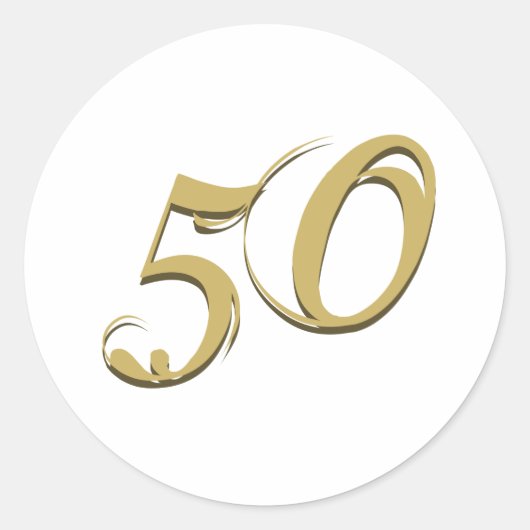 Gold 50th Birthday Gifts Ronde Sticker (Voorkant)