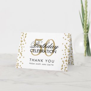 Gold 50th Birthday Merci Parties scintillant Confe