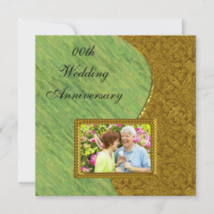 Gold 50th Mariage Anniversary Party Invitation