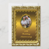 Gold 50th Mariage Anniversary Party Invitation (Devant)