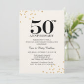 Gold 50th Mariage Anniversary Party invitation (Debout devant)