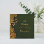 Gold 50th Mariage Anniversary Party Invitation (Debout devant)