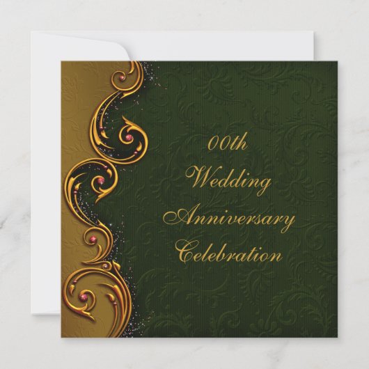 Gold 50th Mariage Anniversary Party Invitation (Devant)