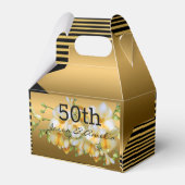 Gold 50th Wedding Jubileum Bedankdoosjes (Achterkant)