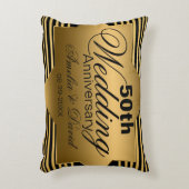 Gold 50th Wedding Jubileum Gift Accent Kussen (Voorkant(Verticaal))