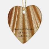 Gold 50th Wedding Jubileum Heart Shaped, Name Keramisch Ornament (Links)