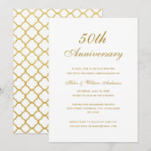 Gold 50th Wedding Jubileum Invitations Kaart (Voorkant / Achterkant)