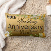 Gold 50th Wedding Jubileum Kussen (Deken)