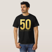 Gold 50th Wedding Jubileum Party T-shirt (Voorkant volledig)