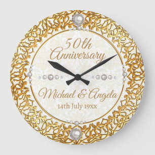 Gold 50th Wedding Jubileum - Persoonlijke klok