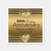 Gold 50th Wedding Jubileum Servet (Voorkant)