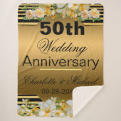 Gold 50th Wedding Jubileum Sherpa Deken (Voorkant)