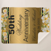 Gold 50th Wedding Jubileum Sherpa Deken (Voorkant (horizontaal))