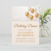 Gold 51e anniversaire invitation Anniversaire dîne (Debout devant)