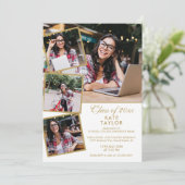 Gold 5 Photo Collage Graduation Party Invitation (Debout devant)