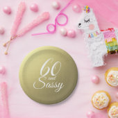 Gold 60 en Sassy Birthday Party Papieren Bordje (Feest)