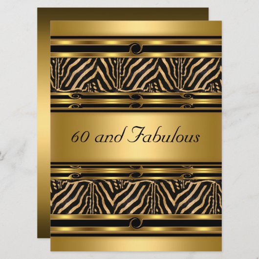 Gold 60 et fabuleuse invitation de fête d'annivers (Devant / Derrière)