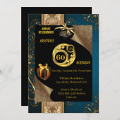 Gold 60th Birthday Invitation (Devant / Derrière)
