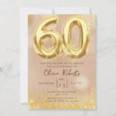 Gold 60th Birthday Invitation (Devant)