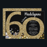 Gold 60th Birthday Invitation - 50th Invitation<br><div class="desc">Invitation Gold 60th Birthday. Invitation vos invités avec élégance avec cette invitation unique.</div>