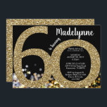 Gold 60th Birthday Invitation - 50th Invitation<br><div class="desc">Invitation Gold 60th Birthday. Invitation vos invités avec élégance avec cette invitation unique.</div>